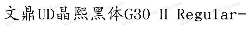 文鼎UD晶熙黑体G30 H Regular字体转换